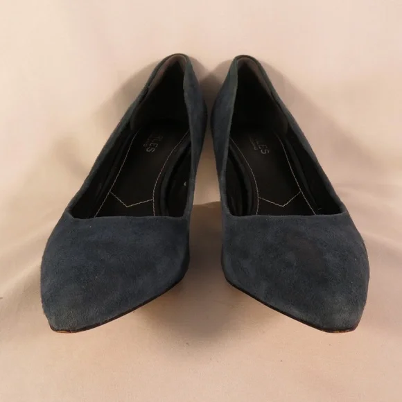Charles By Charles David Denim Blue Suede Heels Size 9.5 Medium - Picture 6 of 9